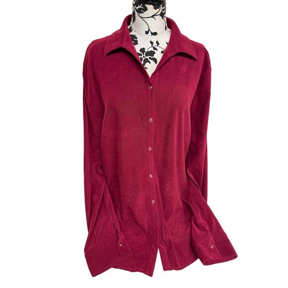 Pickaberry plus Tops - Women’s Plus size long sleeve size 24 Blouse burgundy wine colored blouse